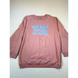 Shania Twain That Dont Impress Me Much Pink Graphic Sweatshirt XL